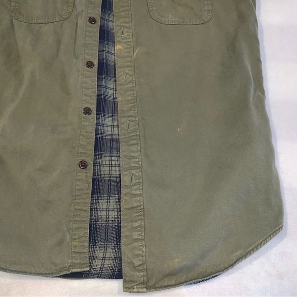 *Read Entire Description* American Eagle Flannel Lined Canvas Shirt Mens Med - Picture 3 of 10